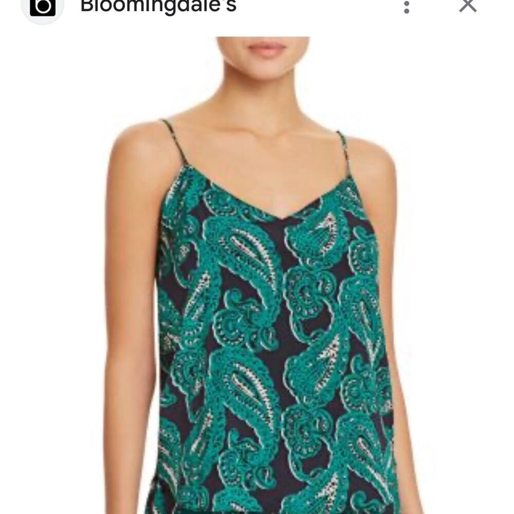 Stella McCartney Green Paisley Silk Cami Top Size L NWT